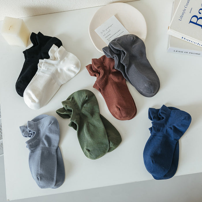 Wholesale New Socks Ship Socks Solid Color Sports Sweat Absorbing Breathable Invisible Cotton Socks