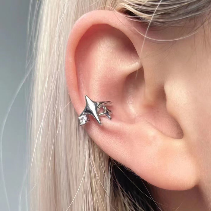 Wholesale Geometric star zircon ear clip without ear hole, neutral high-end sensation ear bone clip