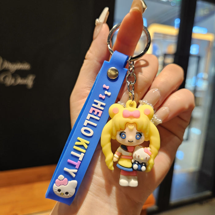 Wholesale Cute cartoon girl keychain for girls,  gift for claw machine