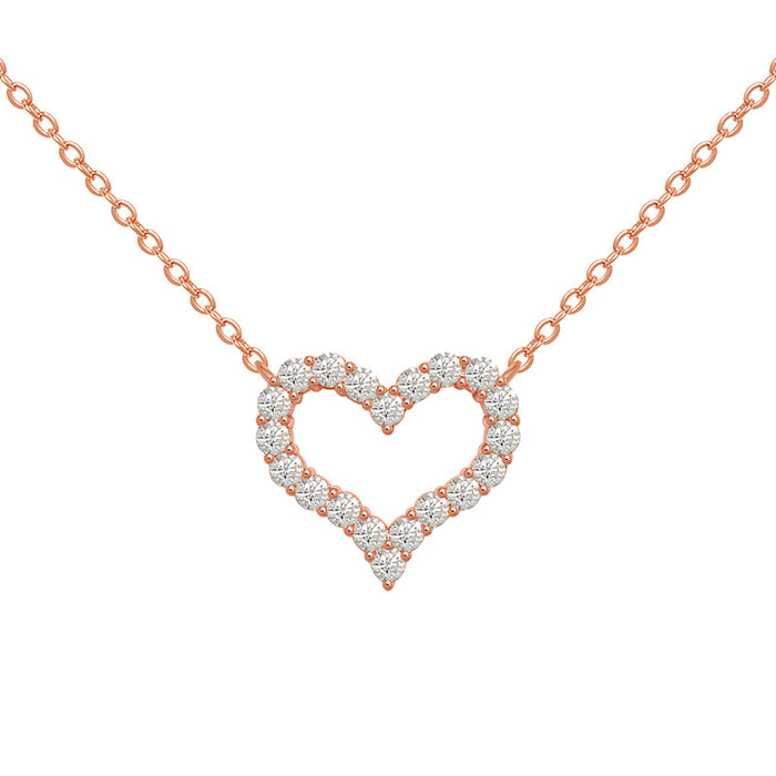 Wholesale Heart Clavicle Chain Rose Gold Simple Fashionable Exquisite Heart-shaped Diamond