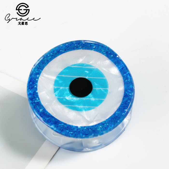 Wholesale Printed Imitation Acetic Acid Devil' s Eye Grabber Headband Hairpin Blue Eyes