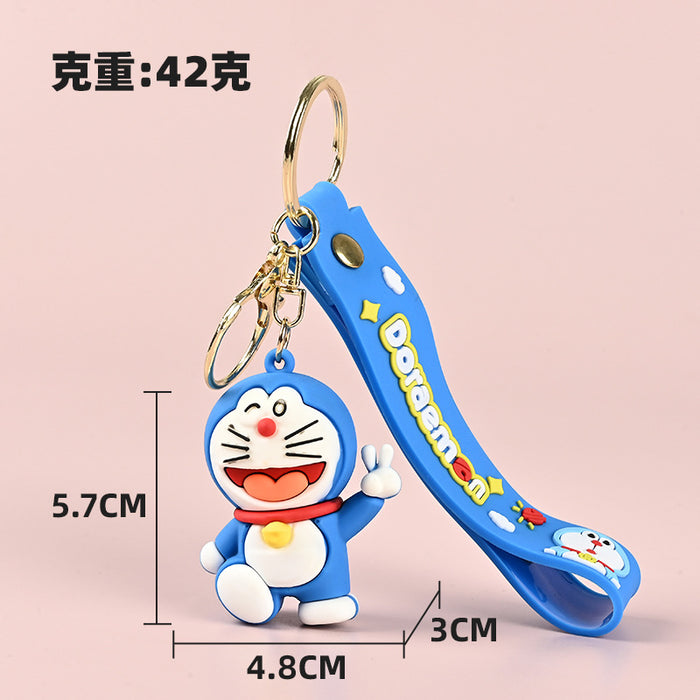 Wholesale Silicone 3D Cartoon Keychain Cute Cat Pendant Decorative Accessory MOQ≥10