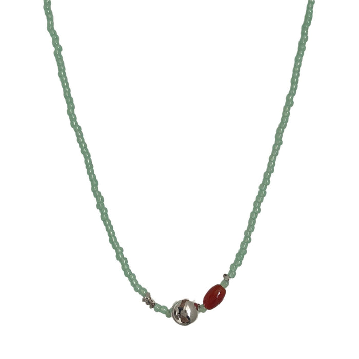 Wholesale Green Beaded Necklace Chain New Chinese Style Neck Chain Women