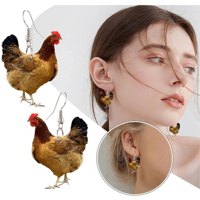 Wholesale Metal Chicken Earrings JDC-ES-JinY003
