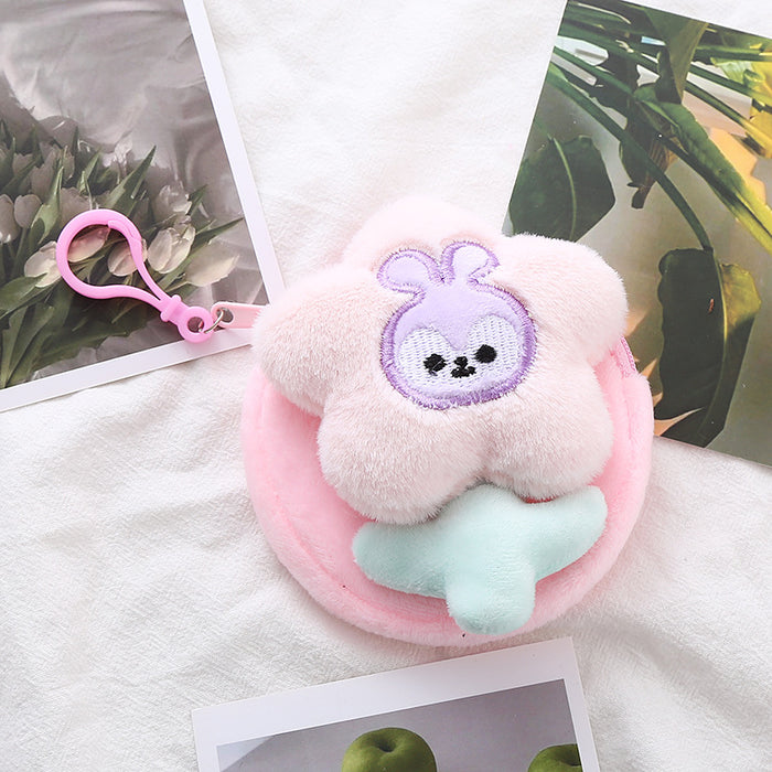 Wholesale Cute Flower Animal Coin Purse Mini Cute Circular Storage Bag Coin Purse Headphone Bag Holiday Gift JDC-WT-XG004