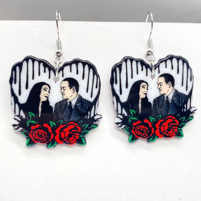 Wholesale Acrylic Earrings Ghost Bride Zombie Couple Earrings Valentine' s Day  Earrings Jewelry