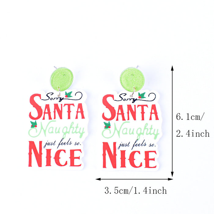 Wholesale New Christmas earrings green fur strange    Christmas tree snowflake elk gingerbread man