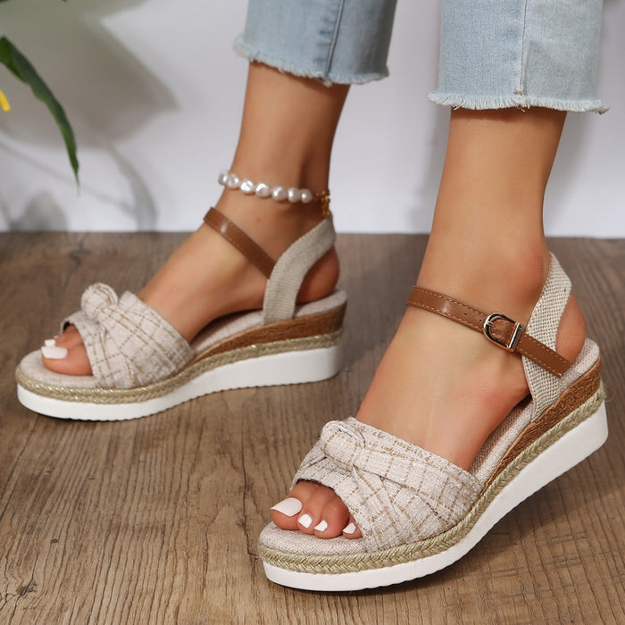 WholeSDle Summer PU Wedge Heel Thick Sole SDndals JDC-SD-Xinlan005