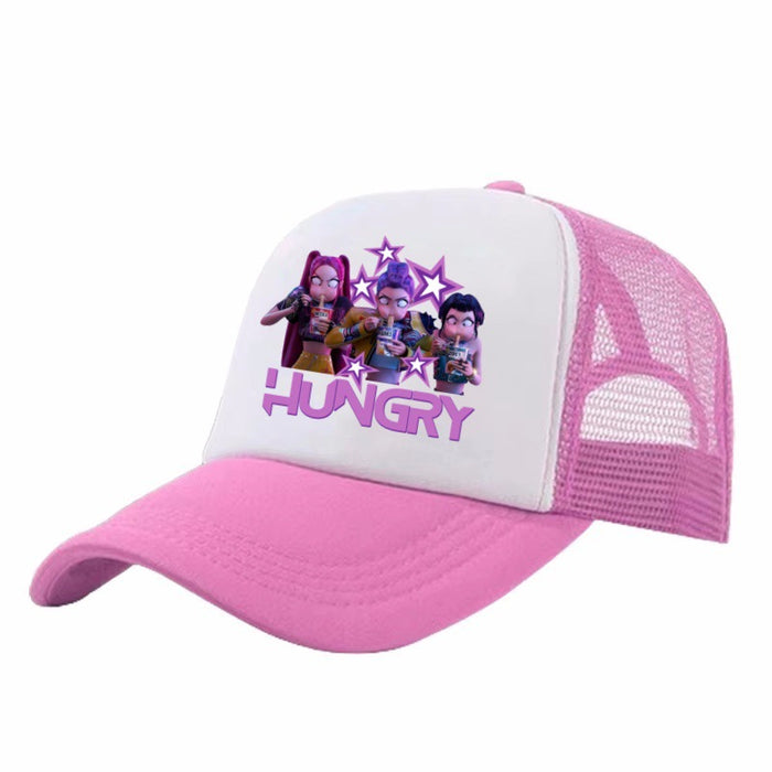 Wholesale KPOP Adjustable Casual Cartoon Print Mesh Baseball Cap