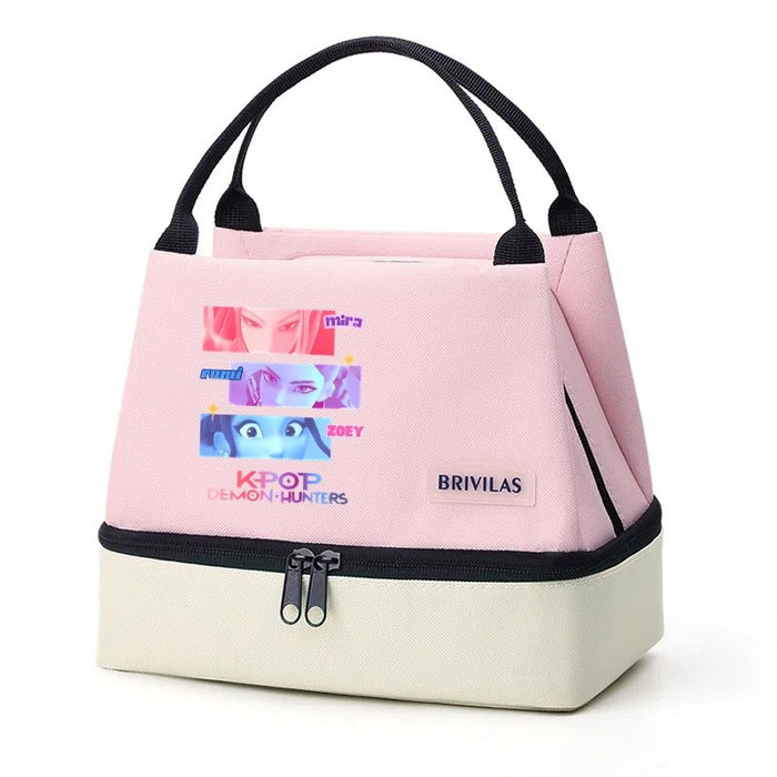 Wholesale Cartoon Cute Colorful Double-Layer Insulated Lunch Bag for Outdoor Use Handbags
