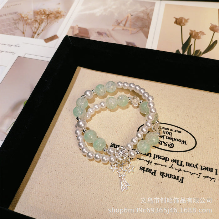 Wholesale Glass Bead Meteor Dreamcatcher Double Circle Bracelet Trendy Jewelry Accessory