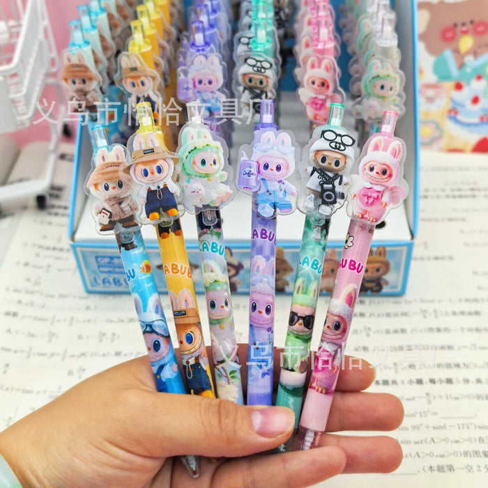 Wholesale Summer cartoon patch pen daily writing pen black neutral pen 0. 5mm press pen
