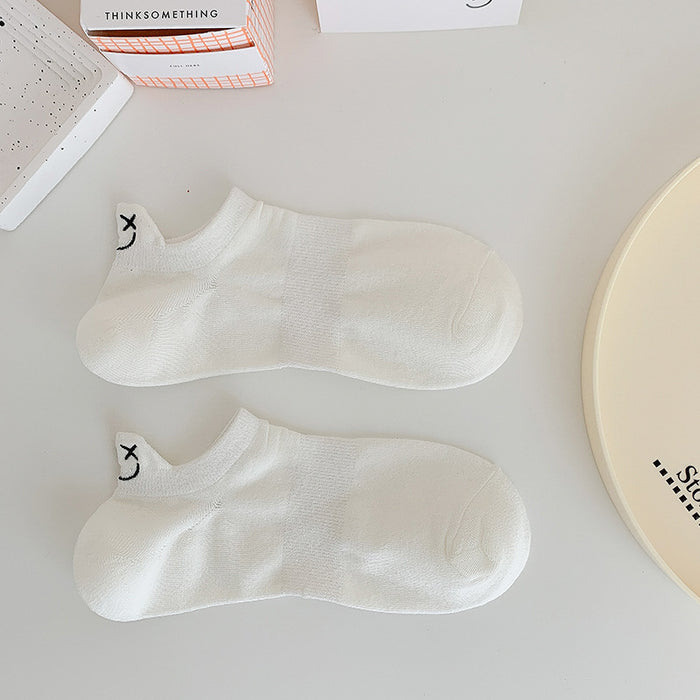 Wholesale Socks Embroidered Smiling Face Middle Socks Sports Long Socks