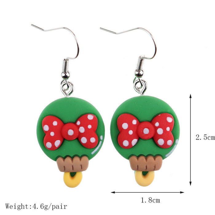 Wholesale Earrings Resin Christmas Cute Cartoon JDC-ES-niqing005
