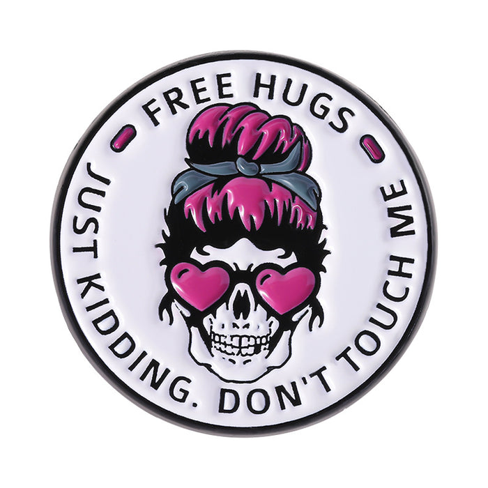 Wholesale Cartoon inspirational English quote brooch