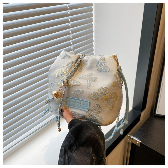 Wholesale New fashionable embroidered bucket bag, niche, simple, high-end crossbody bag