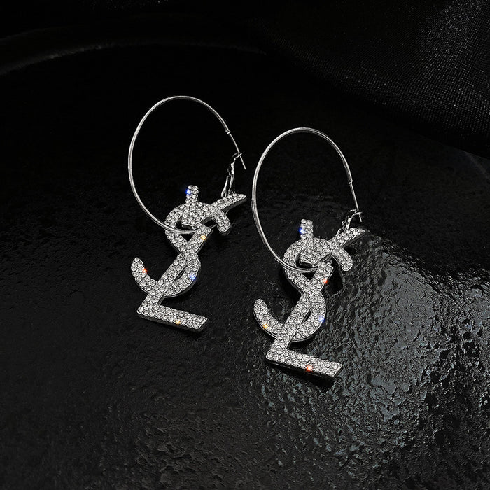 Wholesale Exaggerated Letters Large Alloy Earrings JDC-ES-KeZi002