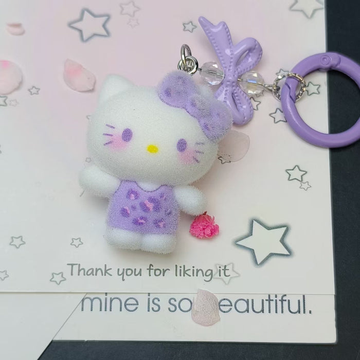Wholesale flocked cute doll keychain