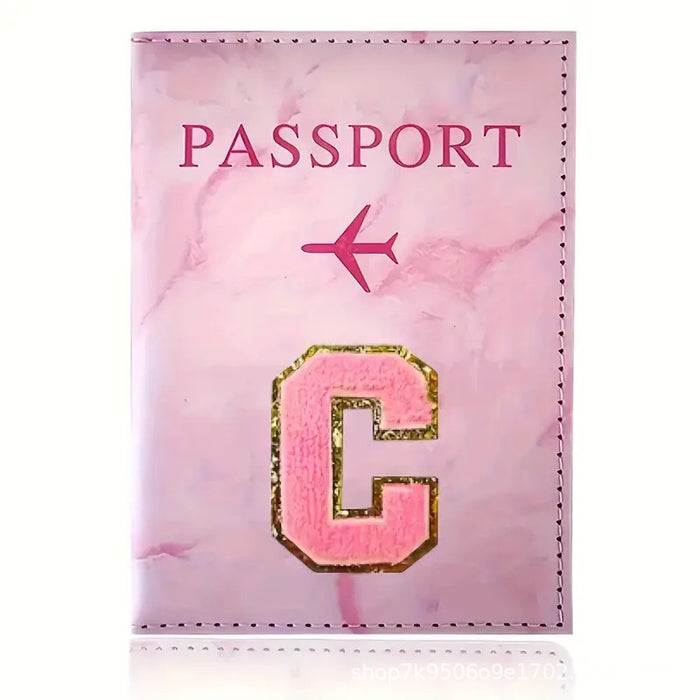 Wholesale Trendy Monogram Passport Cover Initial PU Leather Travel Wallet Unisex Boutique Card Holder
