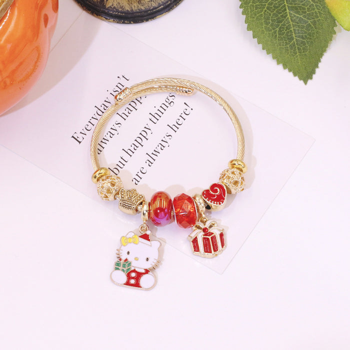 Wholesale Beaded Charm Bracelet Christmas Tree Cartoon Design MOQ≥2