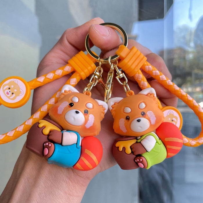 Wholesale Naughty Panda Keychain Cartoon Cute Bear Doll Bag Pendant Car Keychain Small Gift Wholesale