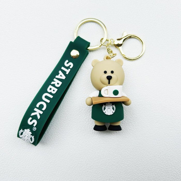 Wholesale Soft rubber cute bear cartoon keychains