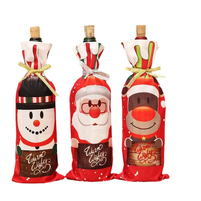 Wholesale New Christmas Decorations Red Wine Set Red Wine Bottle Set New Wine Bottle Set Table Home Decoration Supplies