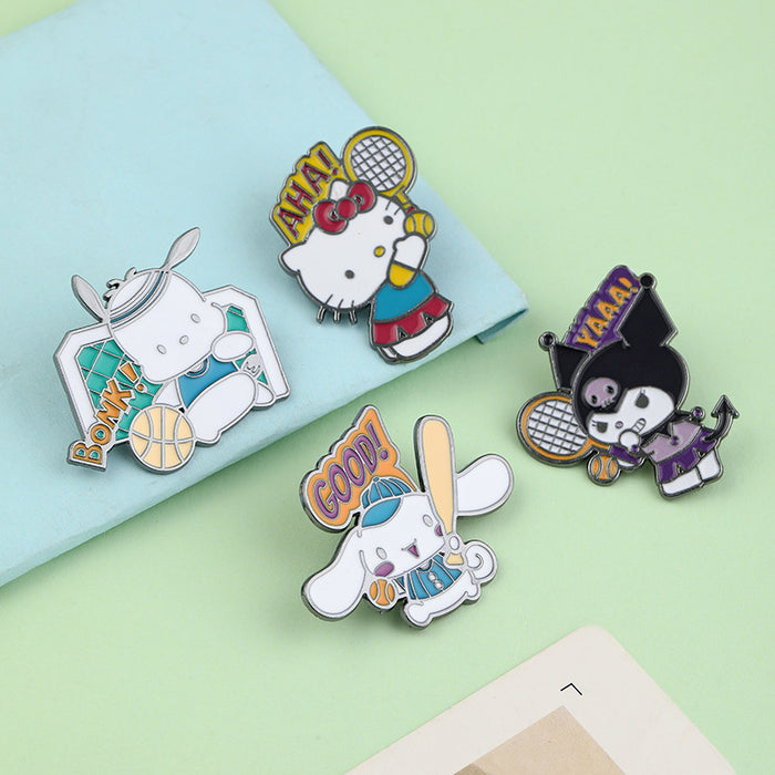 Wholesale Brooch Metal Badge Cartoon Anime Sports Tennis Baseball Pin