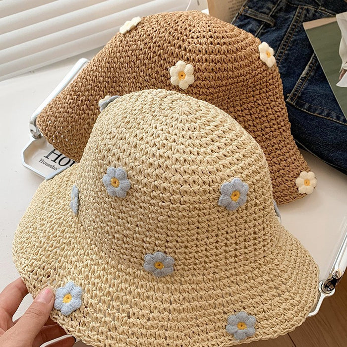 Wholesale Flower Straw Hat Women's Summer Sun Protection and Sunshade Fisherman's Hat