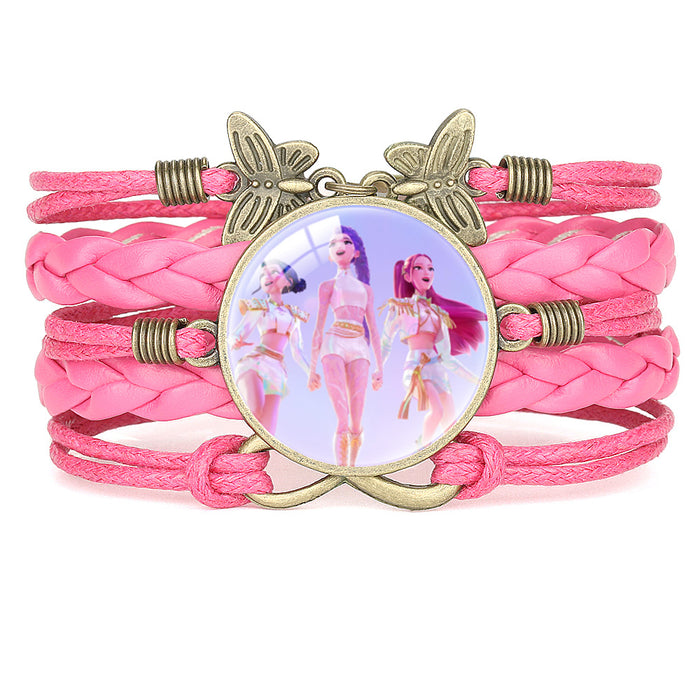 Wholesale KPOP Multi-Layer Cartoon Character Butterfly Combination Bracelet
