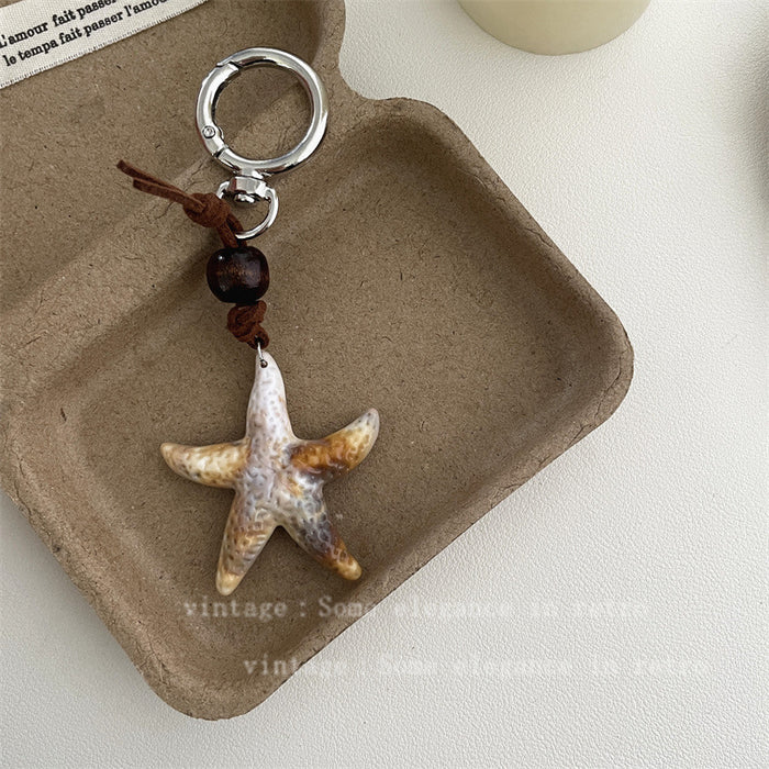 Wholesale Starfish Key Chain Bag Pendant Woven Flower Ball Decorative Accessories
