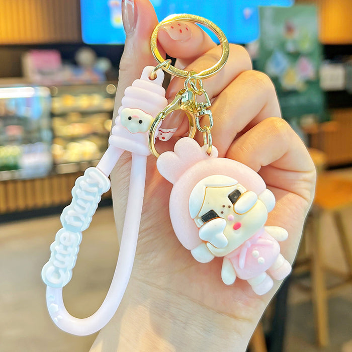 Wholesale Flocking Crying Baby Keychain Crying Girl Doll