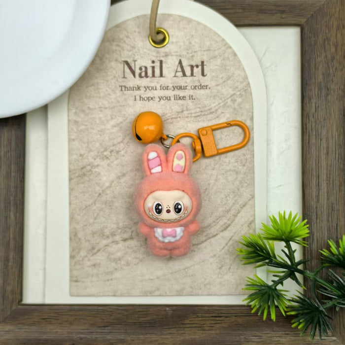 Wholesale flocked bell resin accessory Keychains