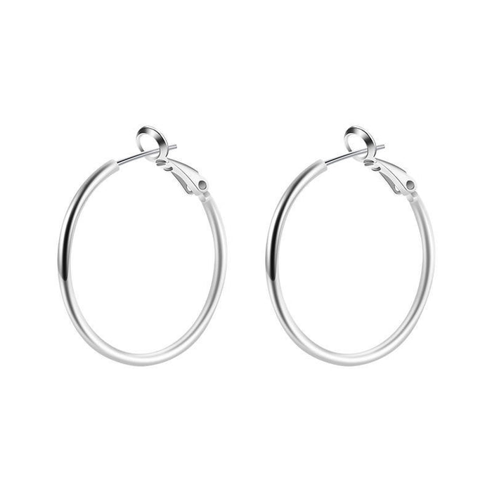 Wholesale Silver needle earrings large hoop earrings elegant earrings