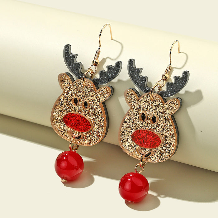 Wholesale Christmas Acrylic Cartoon Color Matching Earrings JDC-ES-JunJie013