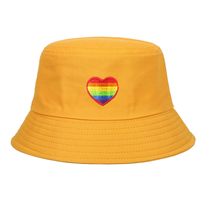Wholesale Cotton Rainbow Love Embroidery Bucket Hat JDC-FH-ChenSheng004