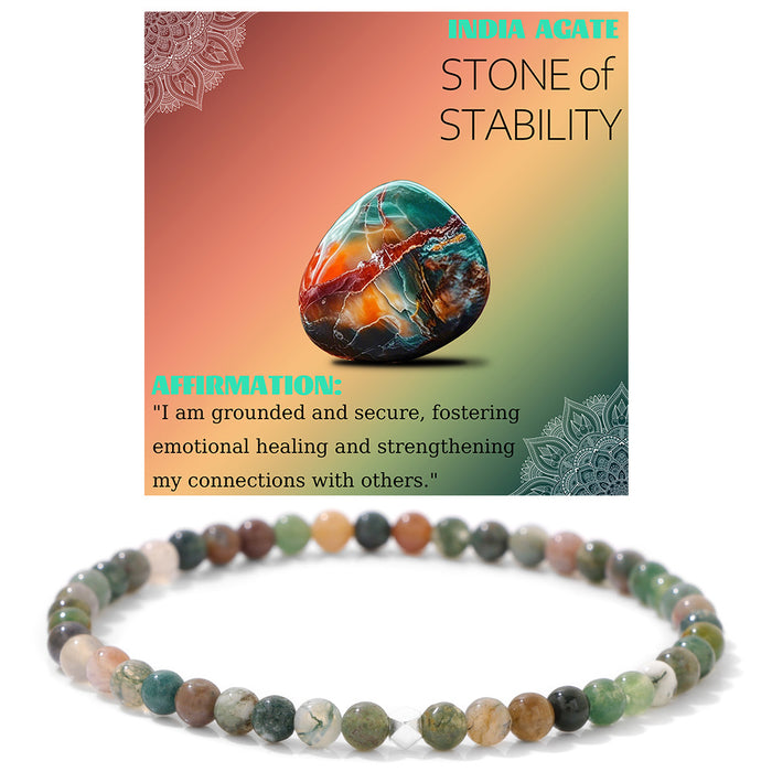 Wholesale 4mm stone bead bracelet with color retaining silver beads tiger' s eye and volcanic stone beads