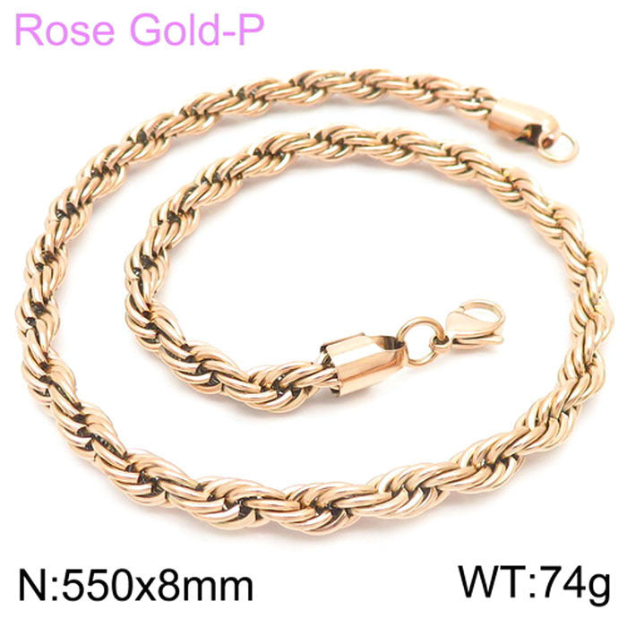 Wholesale Trendy Twist Chain Necklace Titanium Steel Jewelry