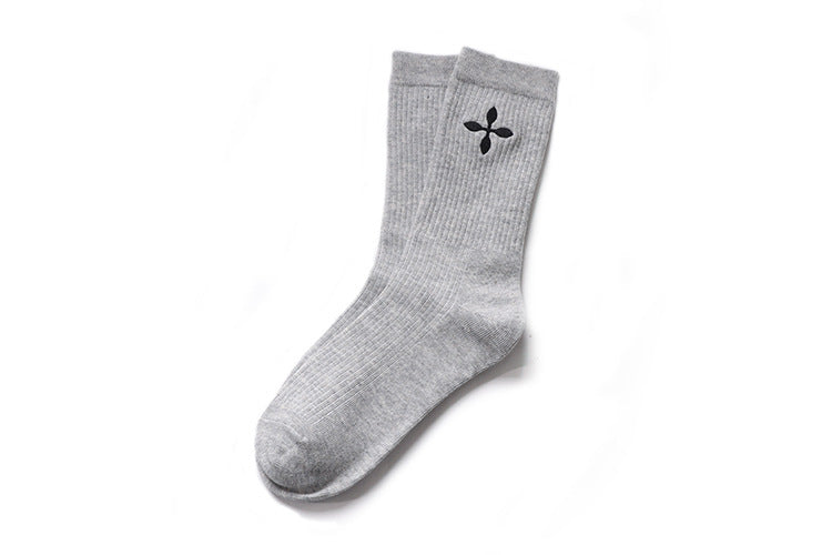 Wholesale Socks Embroidered Cross Skateboarding Socks Mid tube Sports Socks Trendy Neutral