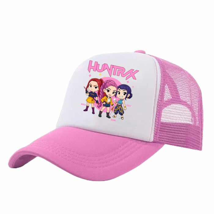 Wholesale KPOP Adjustable Casual Cartoon Print Mesh Baseball Cap