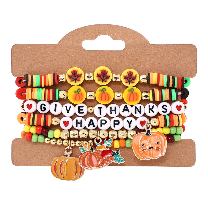 Wholesale Thanksgiving-themed polymer clay bracelet