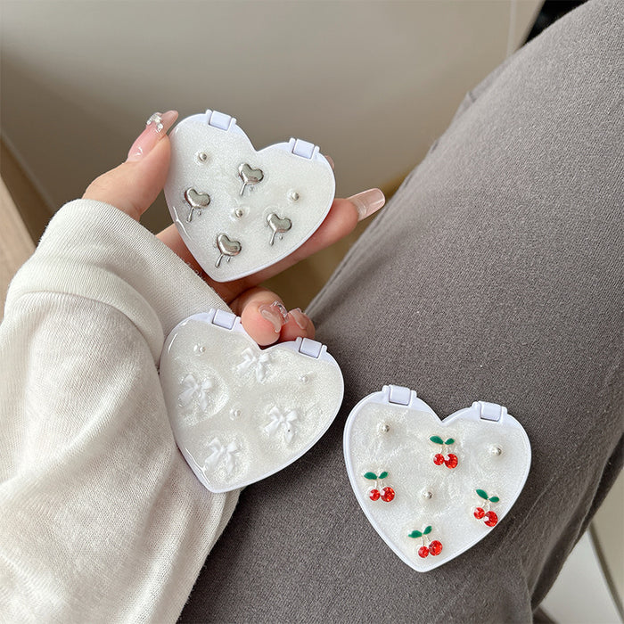 Wholesale Cartoon Cherry Glitter Mirror Phone Stand