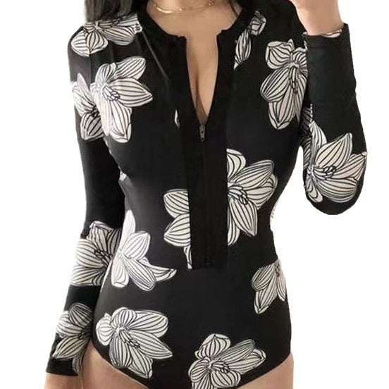 Wholesale Swimsuit women's one-piece casual surfing quick dry conservative hot spring swimsuit