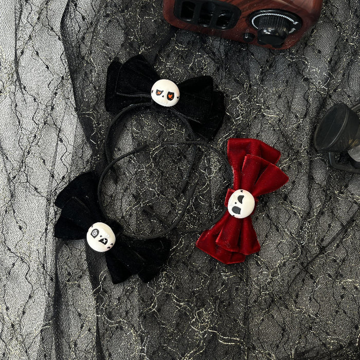 Wholesale Headband Vinyl Glue Doll Clothes Velvet Bow Hand-Painted Accessories