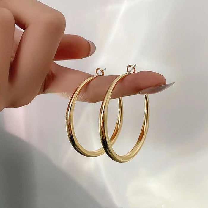 Wholesale Large Earrings 925 Silver Needle Circle Earrings