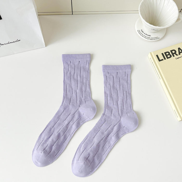 Wholesale Lightweight mesh tube socks, combed cotton antibacterial socks, stacked socks