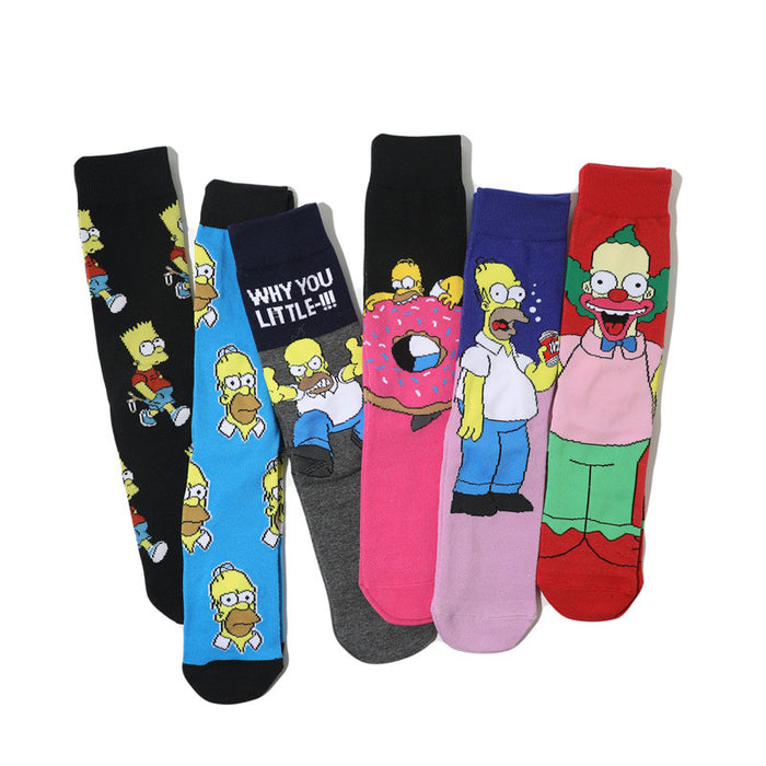 Wholesale Cartoon/ Anime Cotton Socks Mid-Calf