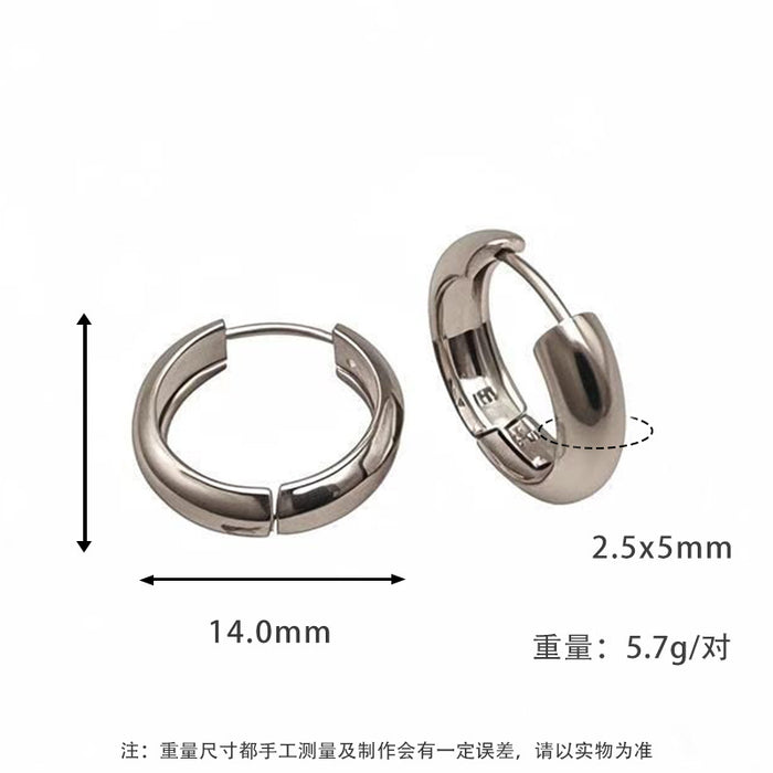 Wholesale Plain ring earrings with a light luxury and high-end feel, non fading titanium steel earrings and jewelry