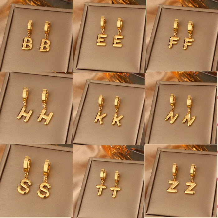 Wholesale Simple 26 English Letters Stainless Steel Ear Clip JDC-ES-WeiD001