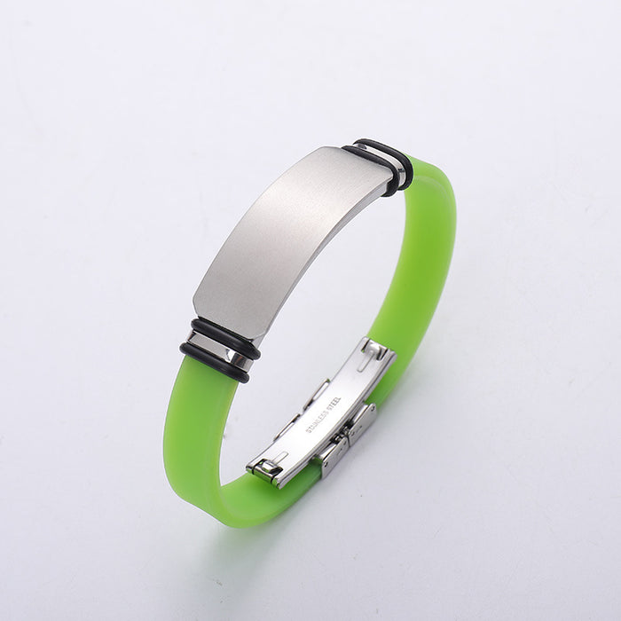 Wholesale Titanium steel personalized engraved sports basketball men's bracelet, silicone stainless steel couple bracelet
